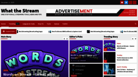 What Whatthestream.com website looked like in 2020 (3 years ago)