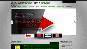 What Westboiselittleleague.org website looked like in 2020 (3 years ago)