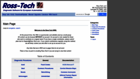 What Wiki.ross-tech.com website looked like in 2021 (3 years ago)