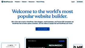 What Wordpress.com website looked like in 2021 (3 years ago)
