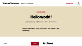 What Wherearethejoneses.com website looked like in 2021 (3 years ago)