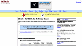 What W3techs.com website looked like in 2021 (3 years ago)