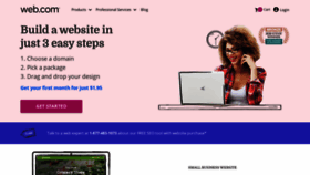 What Web.com website looked like in 2021 (3 years ago)