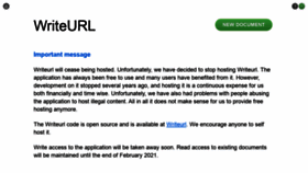 What Writeurl.com website looked like in 2021 (3 years ago)