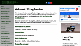 What Writingexercises.co.uk website looked like in 2021 (4 years ago)