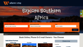 What Wheretostay.co.za website looked like in 2021 (3 years ago)