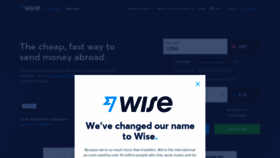 What Wise.com website looked like in 2021 (3 years ago)