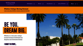 What Whittier.edu website looked like in 2021 (4 years ago)