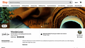 What Wonderlinen.com website looked like in 2021 (3 years ago)