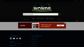What Wowdb.com website looked like in 2021 (3 years ago)