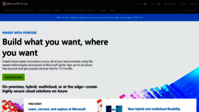 What Windowsazure.com website looked like in 2021 (3 years ago)