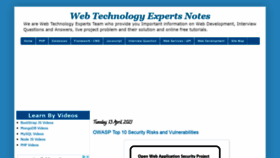 What Web-technology-experts-notes.in website looked like in 2021 (4 years ago)
