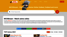 What Wcostream.cc website looked like in 2021 (3 years ago)