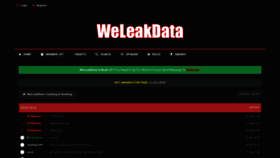 What Weleakdata.net website looked like in 2021 (4 years ago)