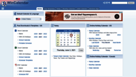 What Wincalendar.com website looked like in 2021 (2 years ago)