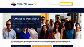 What Welcomebc.ca website looked like in 2021 (2 years ago)