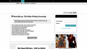 What Writerscafe.org website looked like in 2021 (2 years ago)