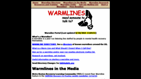 What Warmline.org website looked like in 2021 (2 years ago)