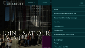 What Winchester.ac.uk website looked like in 2022 (2 years ago)