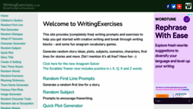 What Writingexercises.co.uk website looked like in 2022 (3 years ago)