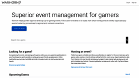 What Warhorn.net website looked like in 2022 (4 years ago)