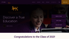 What Wesleycollege.edu.au website looked like in 2022 (2 years ago)