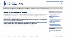 What Writing.utoronto.ca website looked like in 2022 (1 year ago)