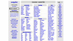 What Worcester.craigslist.org website looked like in 2022 (3 years ago)