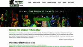 What Wickedthemusicalticketsonline.com website looked like in 2022 (1 year ago)