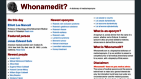 What Whonamedit.com website looked like in 2022 (2 years ago)