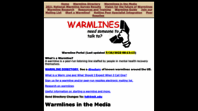 What Warmline.org website looked like in 2022 (1 year ago)