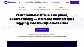 What Wealthica.com website looked like in 2022 (1 year ago)