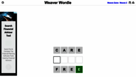 What Weaverwordle.com website looked like in 2022 (1 year ago)