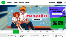 What Webtoon.com website looked like in 2022 (1 year ago)