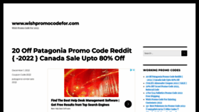 What Wishpromocodefor.com website looked like in 2022 (1 year ago)