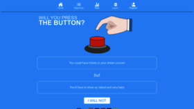 What Willyoupressthebutton.com website looked like in 2022 (1 year ago)