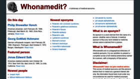What Whonamedit.com website looked like in 2023 (2 years ago)