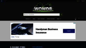 What Wowdb.com website looked like in 2023 (1 year ago)