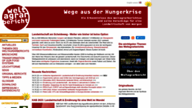 What Weltagrarbericht.de website looked like in 2023 (1 year ago)