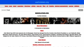 What Warholstars.org website looked like in 2023 (1 year ago)