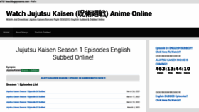 What Watchjujutsukaisen.com website looked like in 2023 (1 year ago)