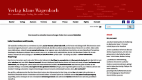 What Wagenbach.de website looked like in 2023 (This year)