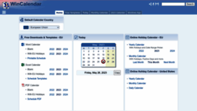 What Wincalendar.com website looked like in 2023 (1 year ago)