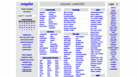 What Worcester.craigslist.org website looked like in 2023 (2 years ago)