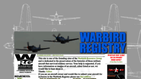 What Warbirdregistry.org website looks like in 2024 