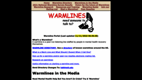 What Warmline.org website looks like in 2024 