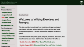 What Writingexercises.co.uk website looked like in 2024 (1 year ago)