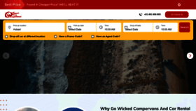 What Wickedcampers.com.au website looks like in 2024 