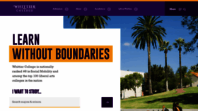 What Whittier.edu website looked like in 2024 (1 year ago)