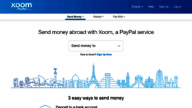 What Xoom.com website looked like in 2020 (5 years ago)